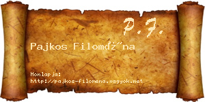 Pajkos Filoména névjegykártya